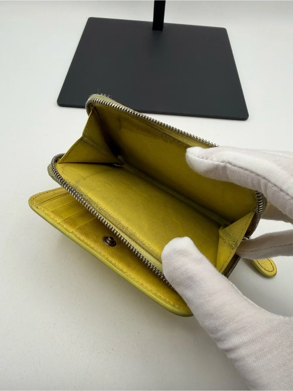 Balenciaga Pebbled Leather bi fold Wallet